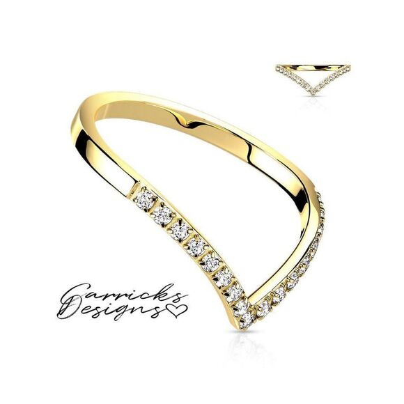 Women's Gold Dainty Chevron Promise Ring - Promise Ring For Girls - Picture 6 of 8